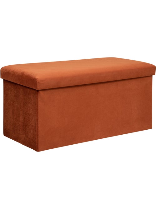 Banc pliant coffre de rangement en velours LILOU - Kiabi