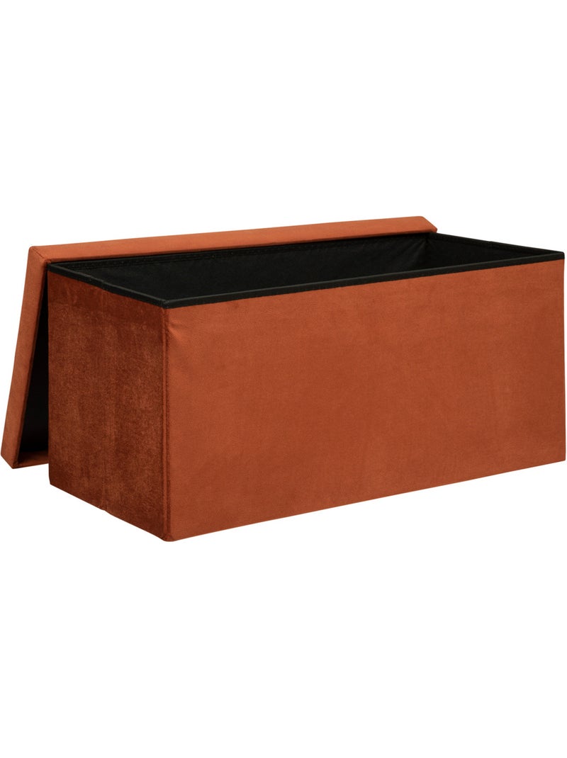 Banc pliant coffre de rangement en velours LILOU Ambre - Kiabi