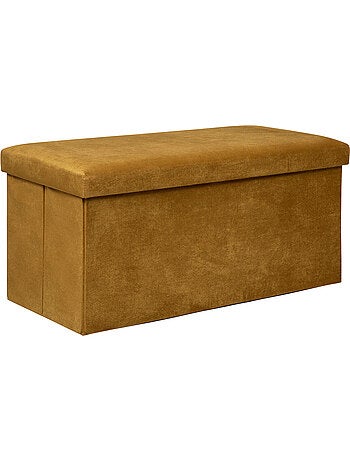Banc coffre de rangement pliable velours LILOU