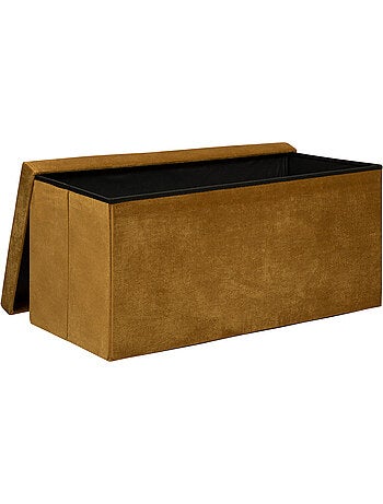 Banc coffre de rangement pliable velours LILOU