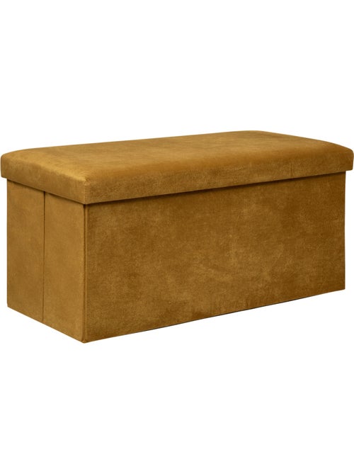 Banc pliant coffre de rangement en velours LILOU - Kiabi