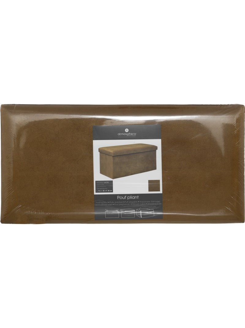 Banc pliant coffre de rangement en velours LILOU Ocre - Kiabi