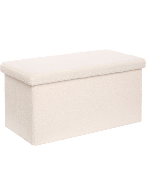 Banc pouf pliant coffre de rangement en bouclette JAIKO - Kiabi