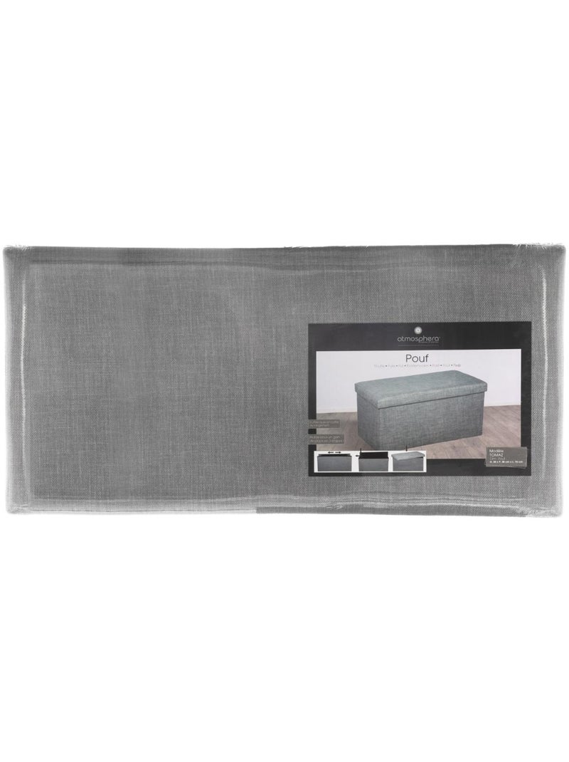 Banc-pouf pliant coffre de rangement en tissu TOMAZ Gris - Kiabi