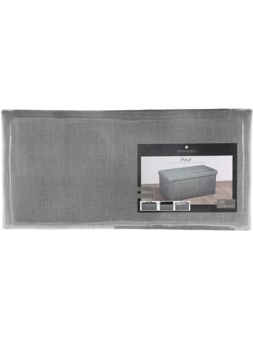 Banc-pouf pliant coffre de rangement en tissu TOMAZ - Kiabi