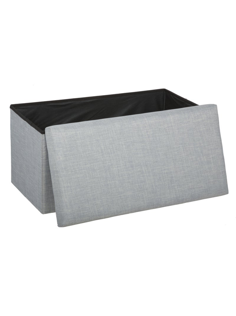 Banc-pouf pliant coffre de rangement en tissu TOMAZ Gris - Kiabi