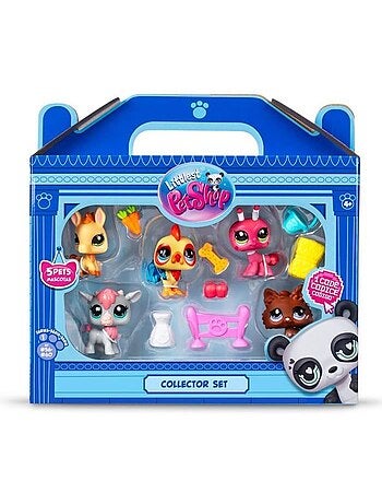 Bandai - littlest pet shop - collector set thème de la ferme - 5 animaux et accessoires - bf00510