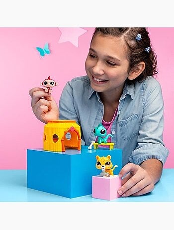 BANDAI - Littlest Pet Shop - Pack Tiki Jungle - 3 animaux et accessoires - BF00515