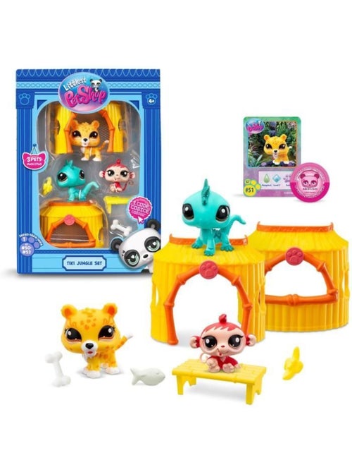 BANDAI - Littlest Pet Shop - Pack Tiki Jungle - 3 animaux et accessoires - BF00515 - Kiabi
