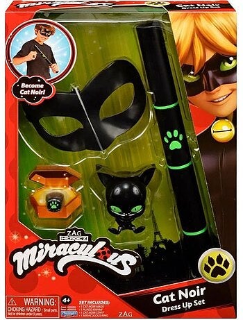 Bandai - miraculous set de transformation - chat noir - accessoire magique - bijou magique - kwami