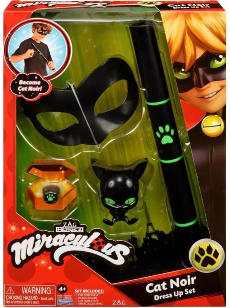 BANDAI - Miraculous Set de transformation - Chat Noir - Accessoire Magique - Bijou Magique - Kwami Noir - Kiabi
