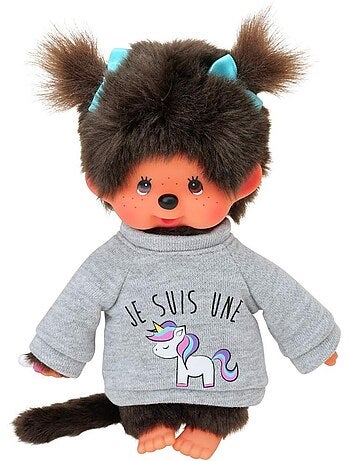 Bandai - peluche monchhichi licorne 20 cm