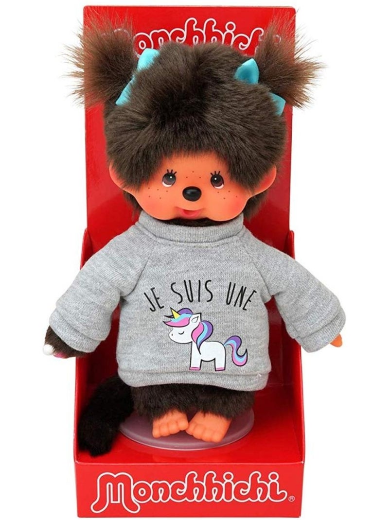 Bandai - peluche monchhichi licorne 20 cm Rose - Kiabi
