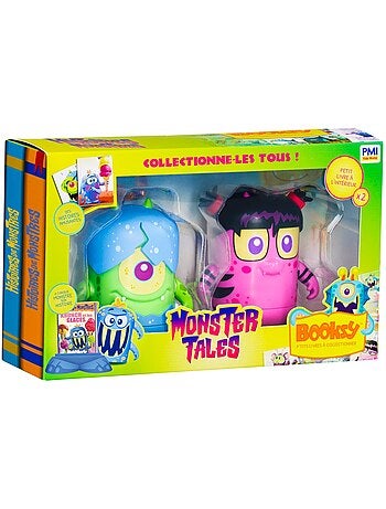 Bandai booksy monster tales - coffret de 2 figurines et mini-livres