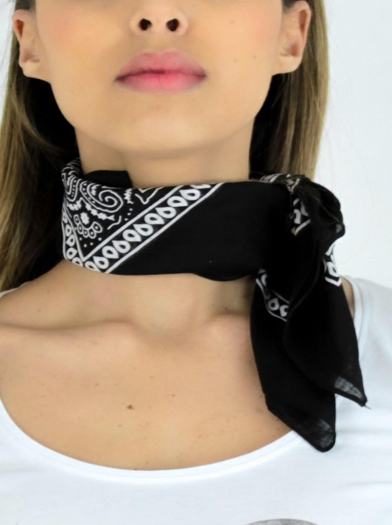 Bandana coton Kebello Noir Noir - Kiabi