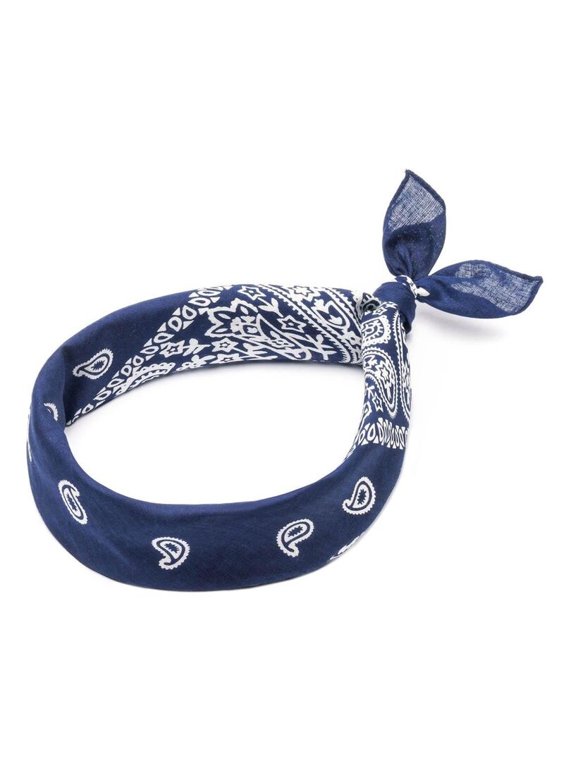 Grand Foulard Femme Bleu Marine et Blanc