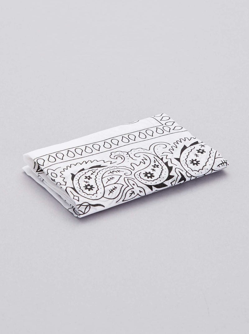 Bandana en coton imprimé blanc - Kiabi