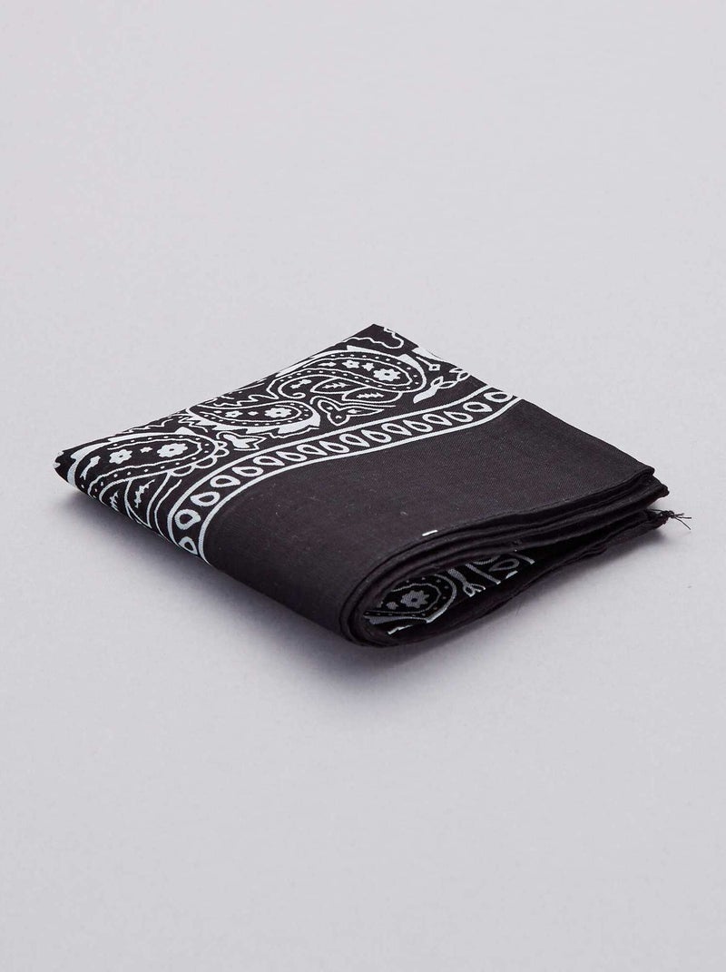 Bandana en coton imprimé noir - Kiabi