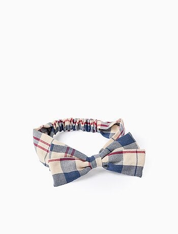 Bandeau à cheveux à carreaux avec nœud B&S