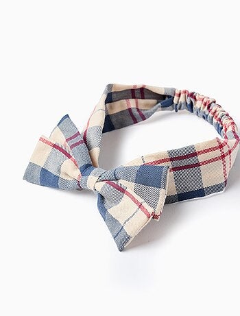 Bandeau à cheveux à carreaux avec nœud B&S