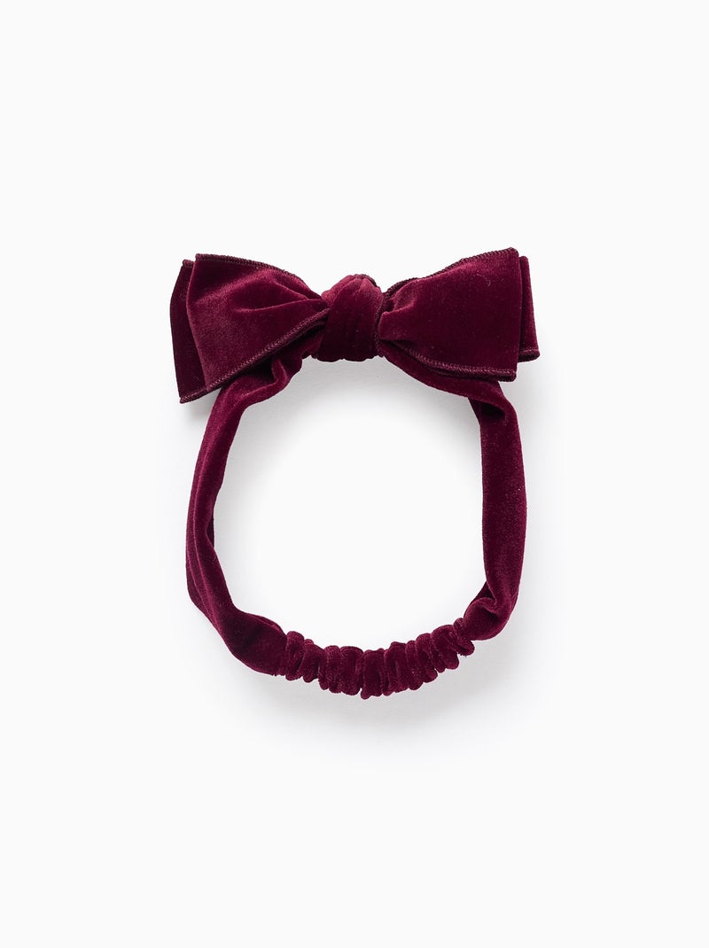 Bandeau à cheveux en velours avec nœud - Rouge foncé - Fille - 0.00 ...