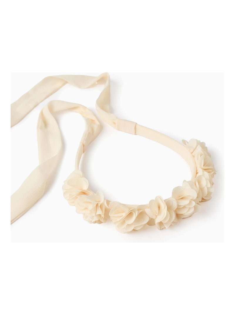 Bandeau avec Fleurs et Noeud Blanc - Kiabi
