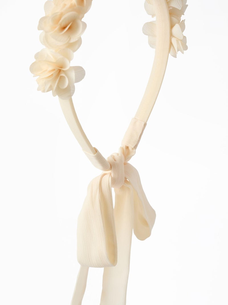 Bandeau avec Fleurs et Noeud Blanc - Kiabi