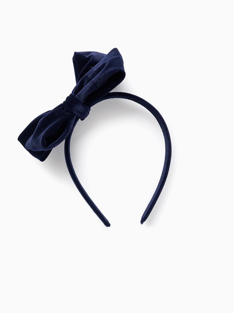 Bandeau avec Nœud en Velours Bleu foncé - Kiabi