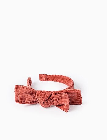 Bandeau avec Nœud en Velours Côtelé