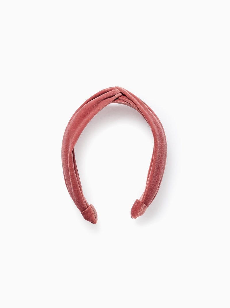 Bandeau avec Nœud en Velours Rose - Kiabi