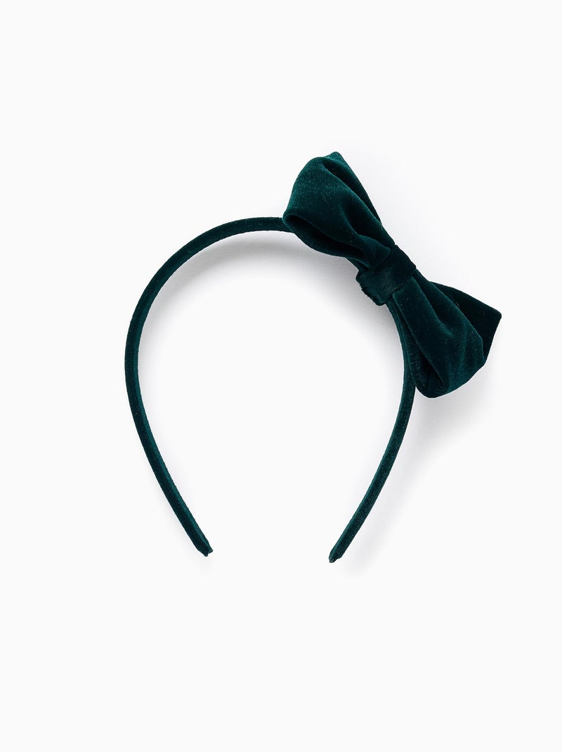 Bandeau avec Nœud en Velours Vert foncé - Kiabi