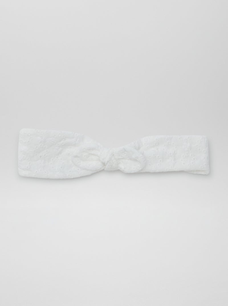 Bandeau broderie anglaise Blanc - Kiabi