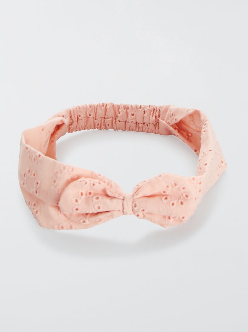 Bandeau broderie anglaise rose - Kiabi