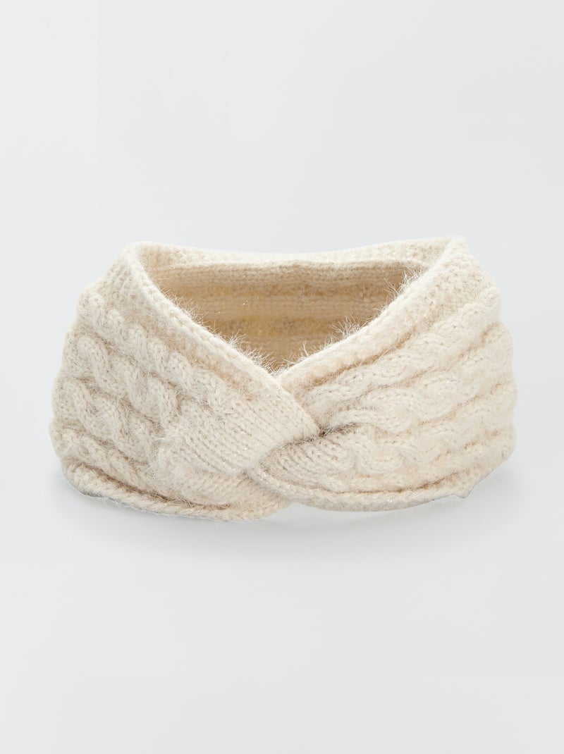 Bandeau cache oreilles torsadé écru - Kiabi