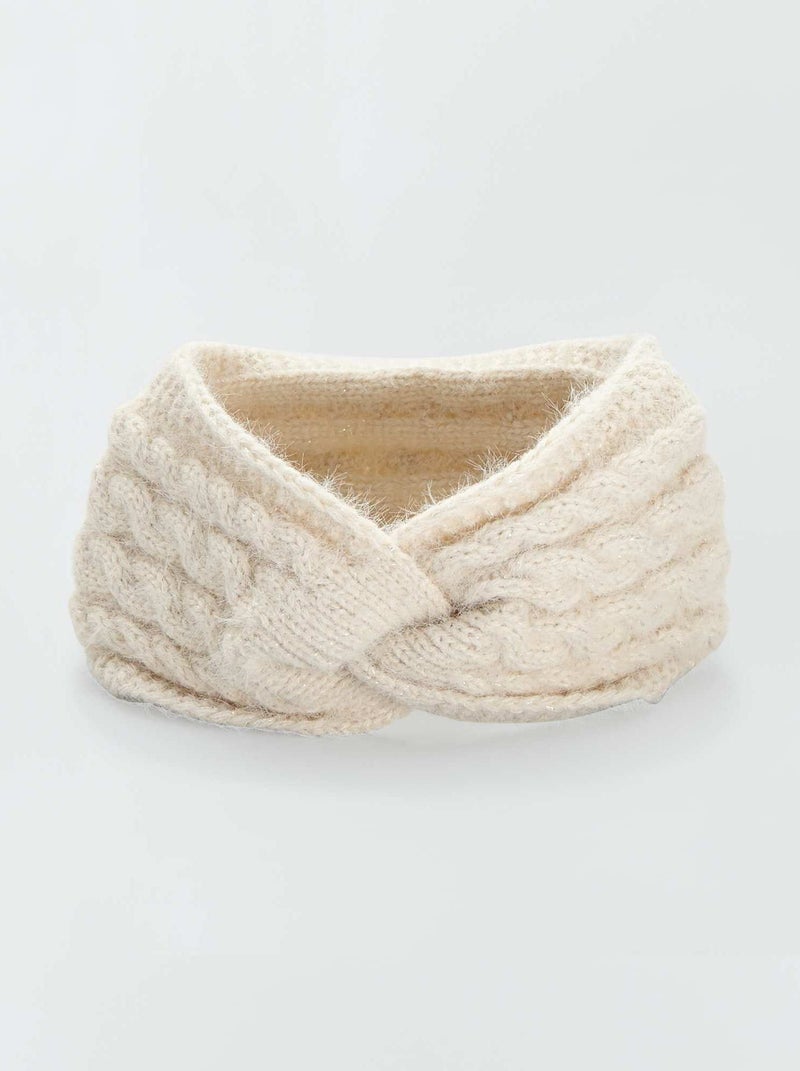 Bandeau cache oreilles torsadé ECRU1 - Kiabi