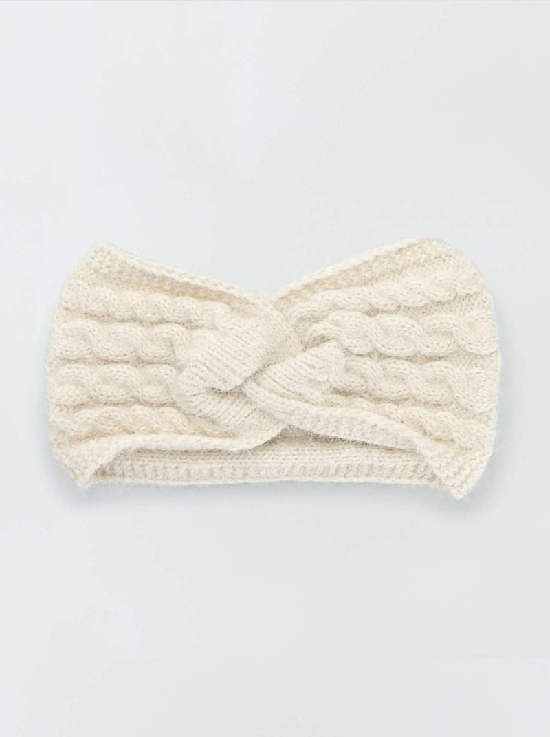 Bandeau cache oreilles torsadé ECRU1 - Kiabi