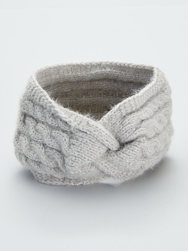 Bandeau cache oreilles torsadé gris - Kiabi