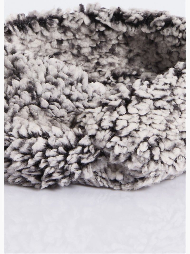Bandeau chaud en polaire façon sherpa - afibel Gris foncé - Kiabi
