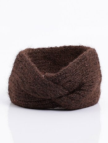 Bandeau chaud maille brillante à sequins