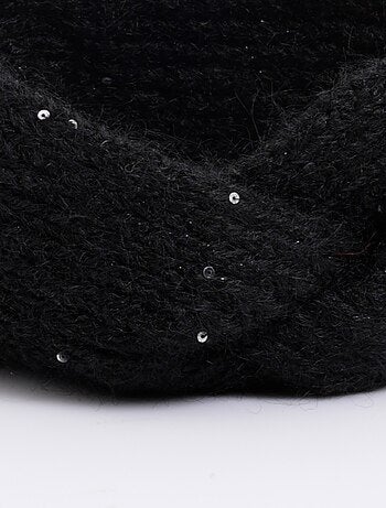 Bandeau chaud maille brillante à sequins