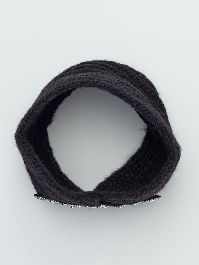 Bandeau cache oreilles avec strass - noir - Kiabi - 5.50€