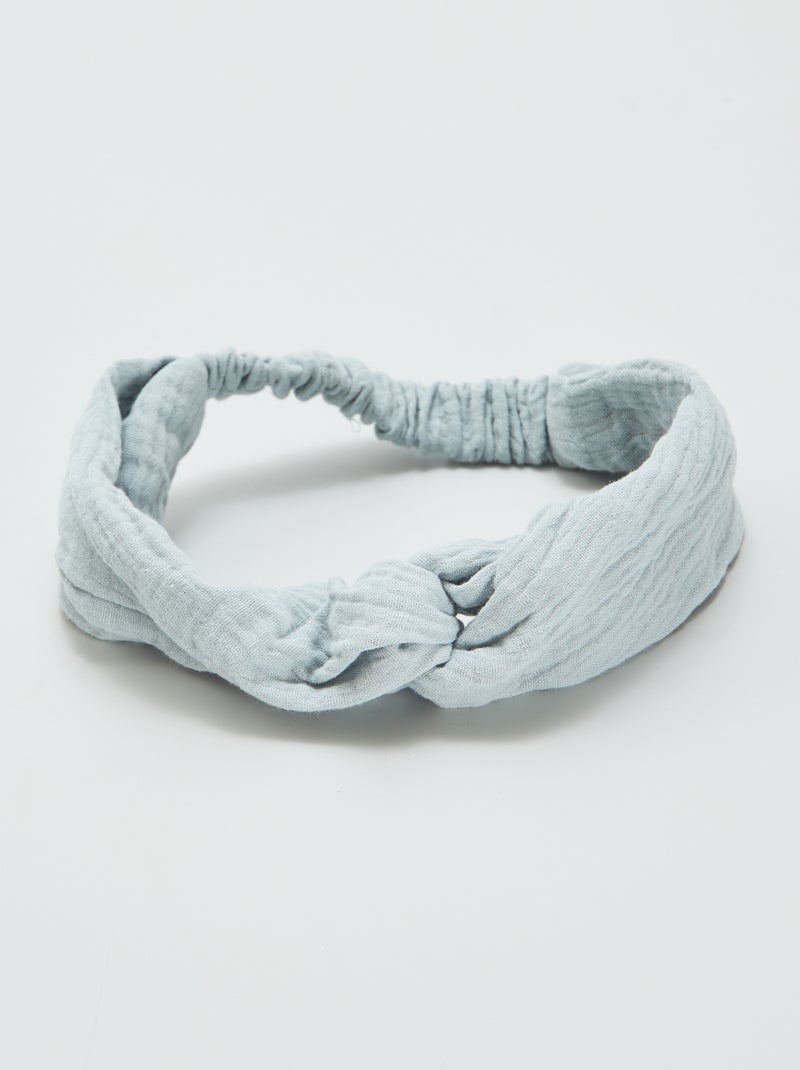 Bandeau cheveux en gaze de coton Bleu - Kiabi