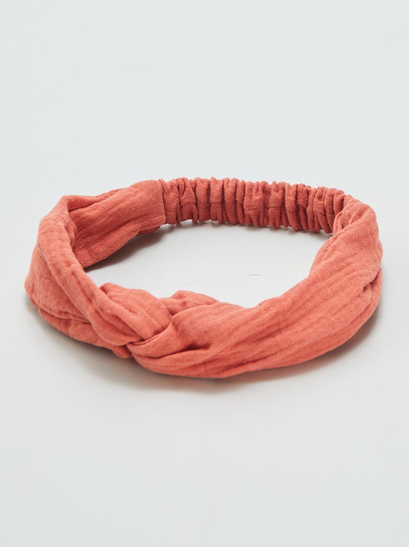 Bandeau cheveux en gaze de coton Rouge - Kiabi