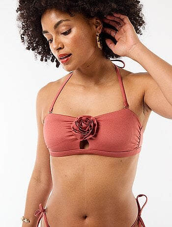 Bandeau de bain avec détail fleur en relief