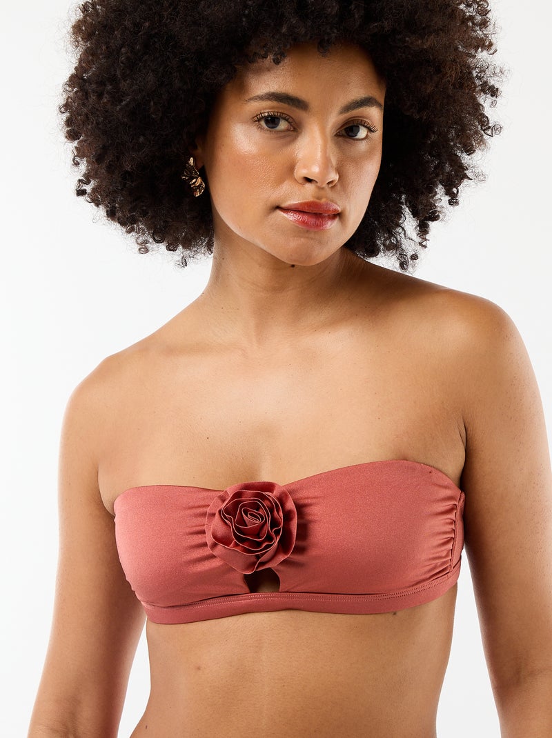 Bandeau de bain avec détail fleur en relief Rouge - Kiabi