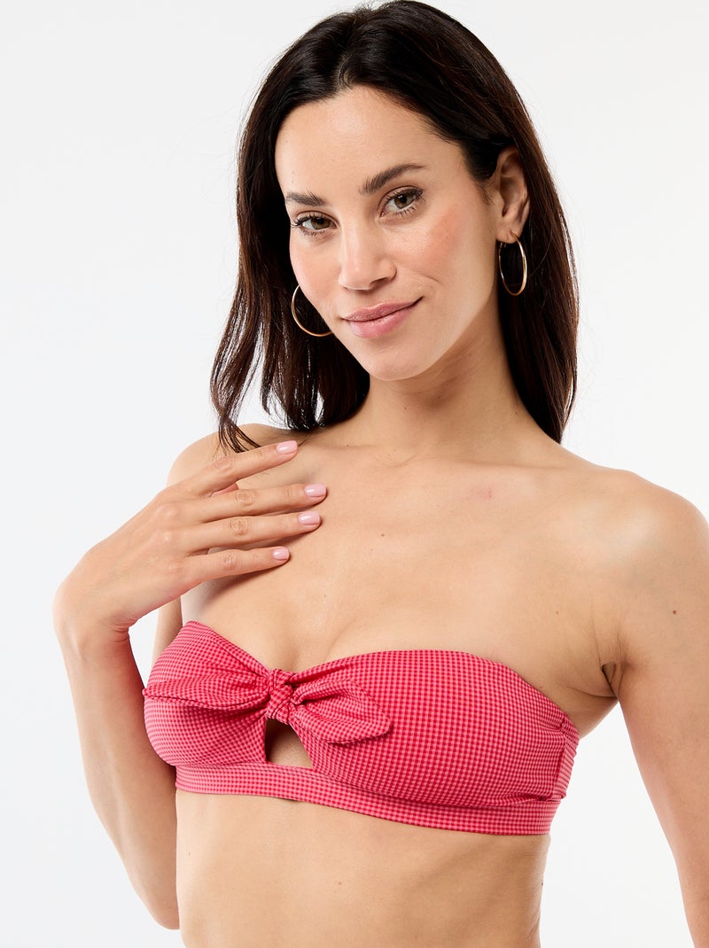 Bandeau de bain imprimé vichy Rouge - Kiabi