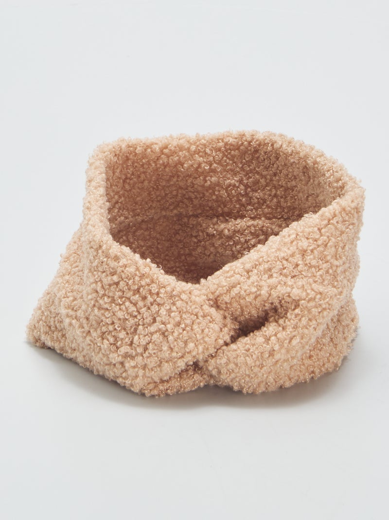 Bandeau effet moutonné Beige - Kiabi