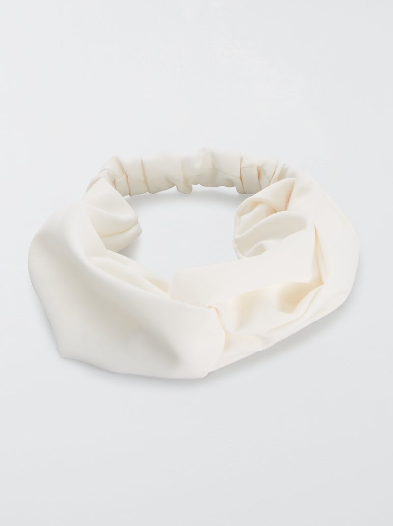 Bandeau élastique à motifs fleuris blanc - Kiabi