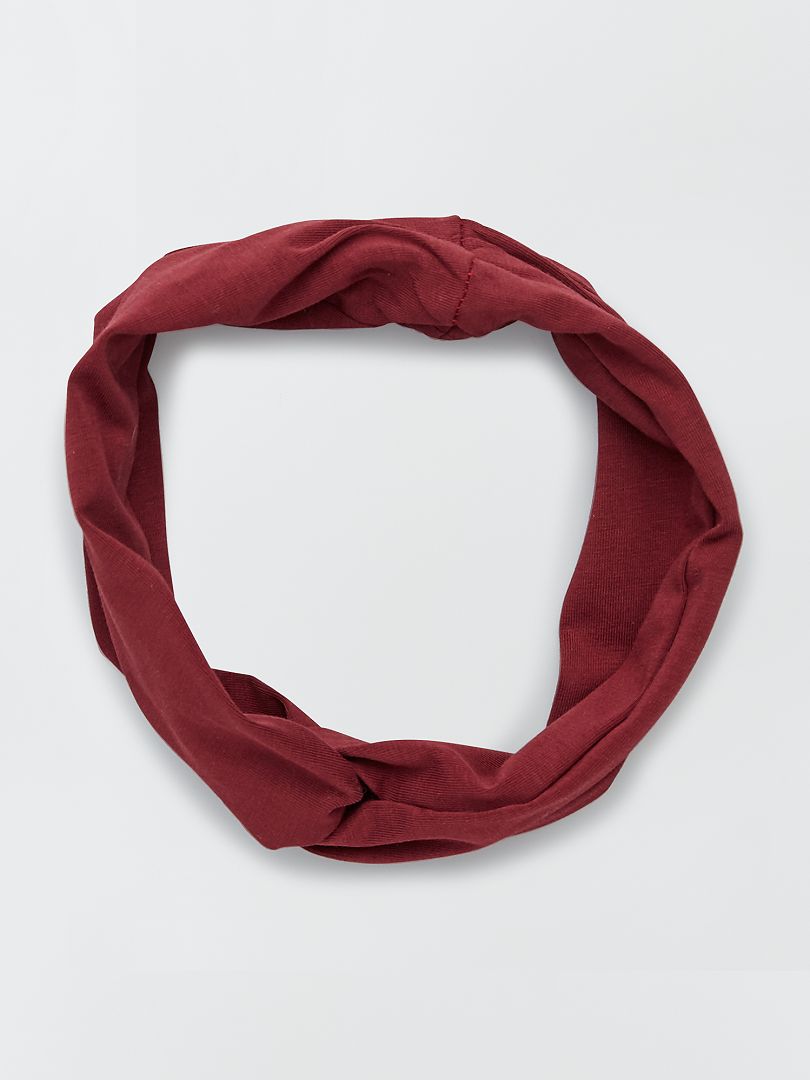Bandeau en coton bordeaux - Kiabi
