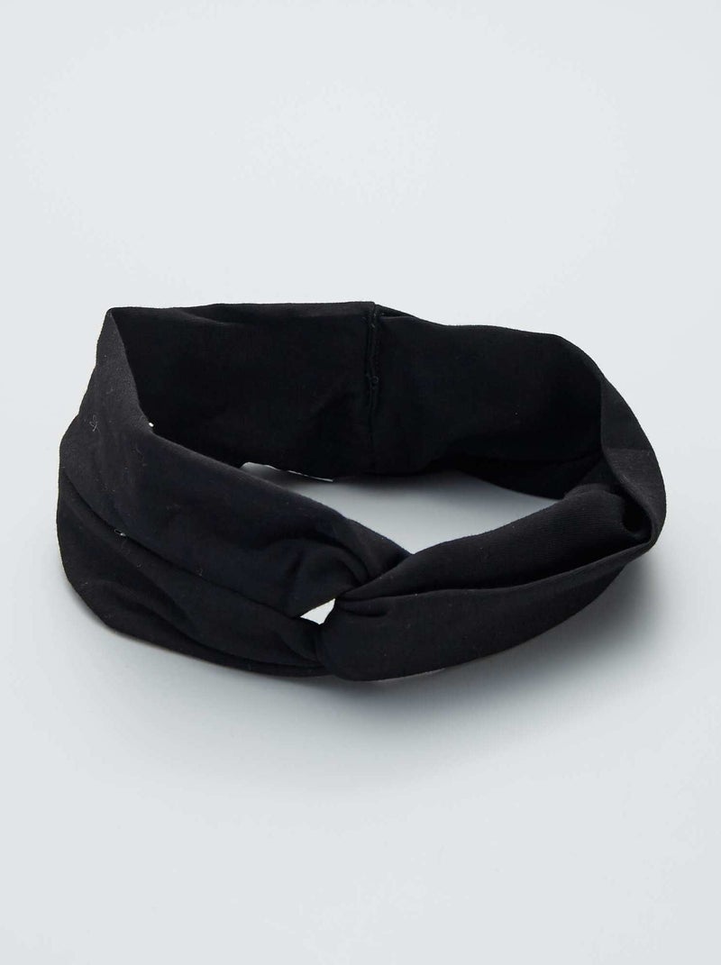 Bandeau en coton noir - Kiabi